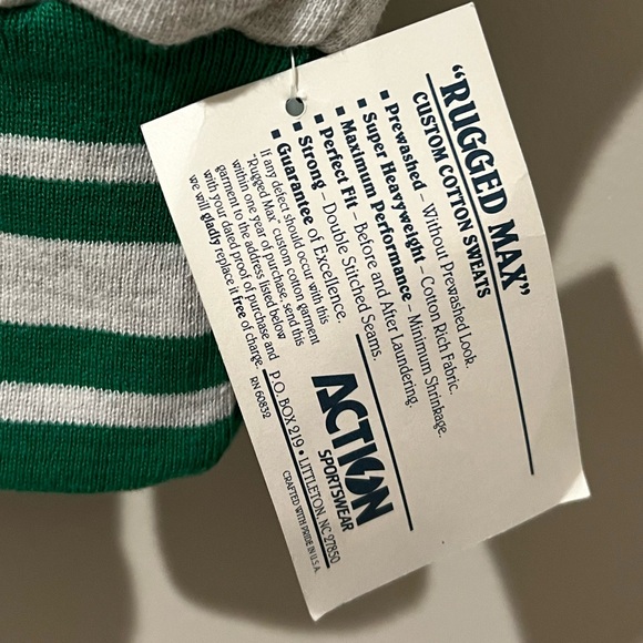 Masters Light Gray Crewneck Sweater with Green Trim and Yellow Logo - Picture 6 of 6